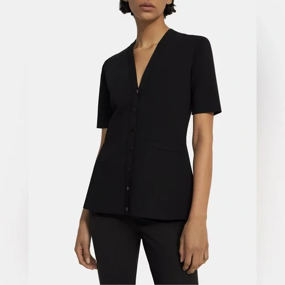 トップス Theory Wooster Crepe Knit Fitt Cardigan Theory | Tops | Nwt Theory Shortsleeve Cardigan In Crepe Knit